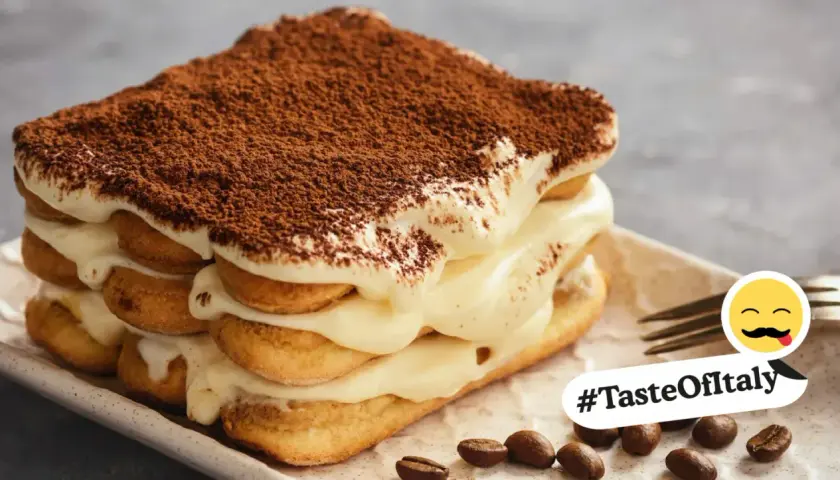 Un délicieux tiramisu, un classique du dessert italien, est présenté avec une généreuse couche de cacao.