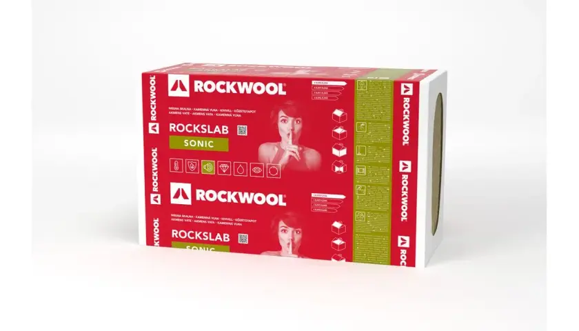 Opakowanie wełny skalnej Rockwool Rocksab Sonic. Idealna izolacja akustyczna i termiczna.