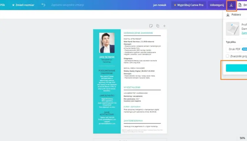 Jak zrobić CV w Canvie - proste kroki, aby stworzyć idealne CV