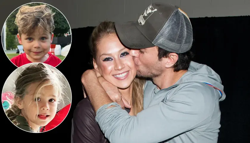 Anna Kournikova i Enrique Iglesias z dziećmi. Urocze maluchy w okręgach, rodzice w czułym uścisku.