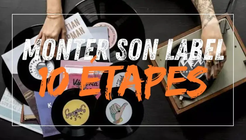 Des vinyles et une platine pour vous aider à créer un label de musique en ligne. 10 étapes pour lancer votre projet musical.