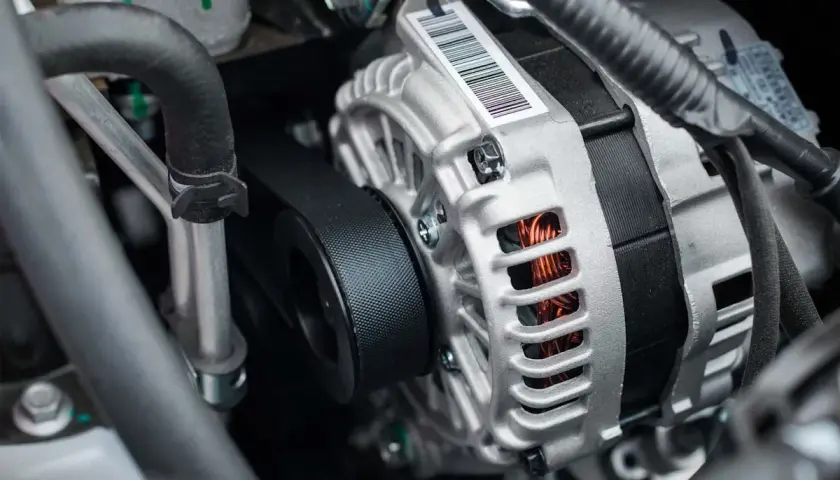 Silnikowy alternator z paskiem. Czy można jeździć z zepsutym alternatorem? Bez niego auto szybko stanie.