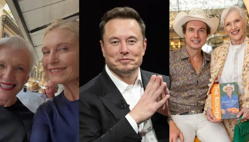 Elon Musk z rodziną: jego matka Maye Musk i brat Kimbal Musk. Elon Musk dzieci.
