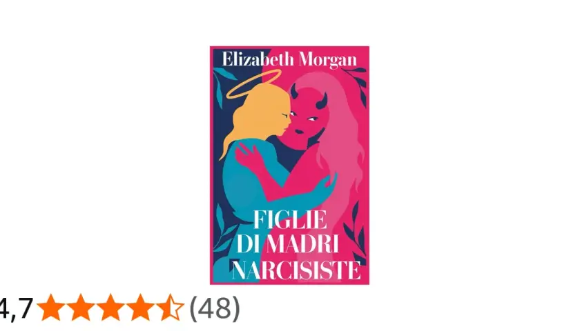 Copertina libro "Figlie di madri narcisiste": una figura angelica abbraccia una figura demoniaca, simboleggiando il difficile rapporto tra madri che odiano le figlie.