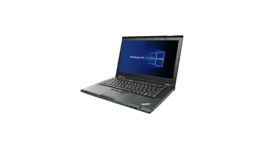 Klasyczny laptop Lenovo Thinkpad T430 z systemem Windows 10 na ekranie.