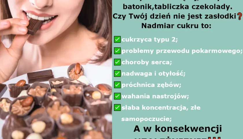 Nadmiar cukru to ryzyko cukrzycy, chorób serca, próchnicy i uzależnienia. Zastanów się nad wpływem cukru na organizm.