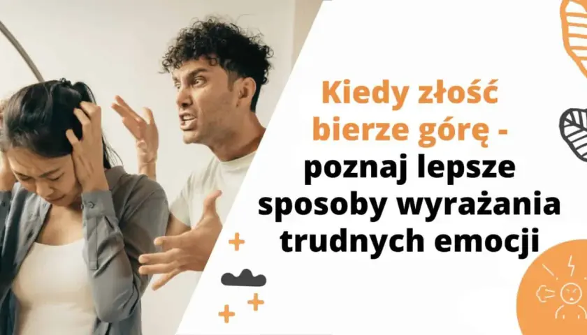 Mężczyzna krzyczy, kobieta zakrywa uszy. Obrazek ilustruje, skąd się bierze złośliwość i jak wyrażać trudne emocje.