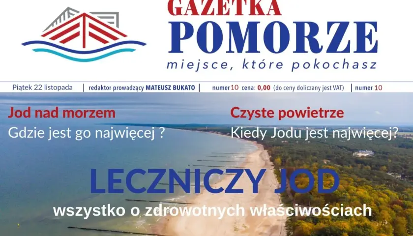 Gazetka Pomorze pyta: czy morze czerwone ma jod? Artykuł o leczniczym jodzie nad Bałtykiem.