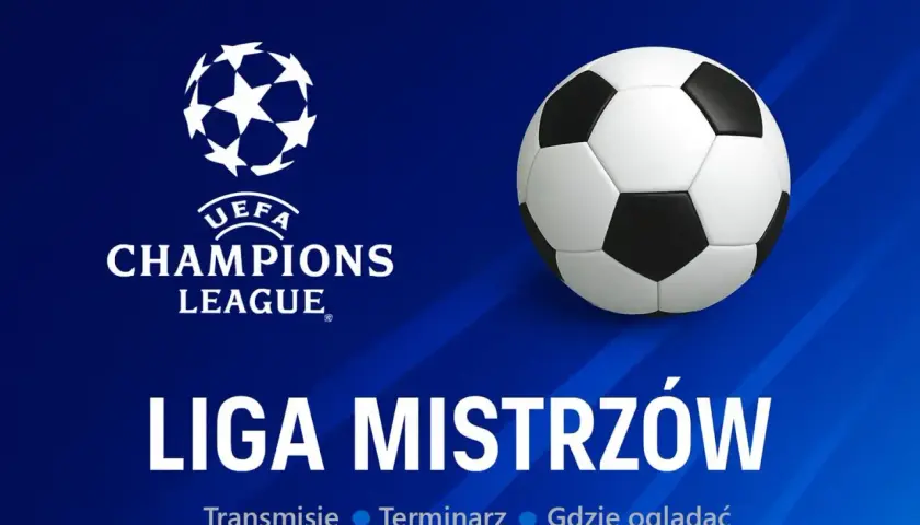 Logo Ligi Mistrzów i piłka nożna. Informacje o transmisjach, terminarzu i gdzie oglądać Ligę Mistrzów.