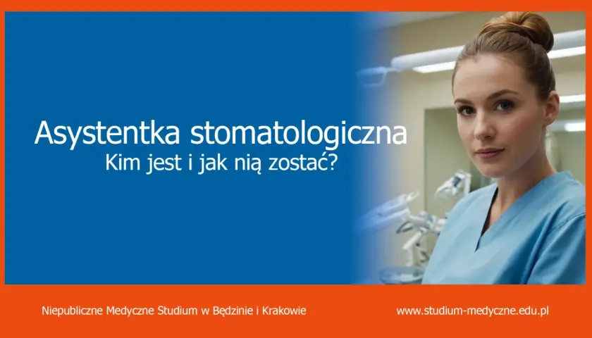Młoda asystentka stomatologiczna w niebieskim uniformie, gotowa do pracy. Dowiedz się, kim jest i jak zostać asystentką stomatologiczną.