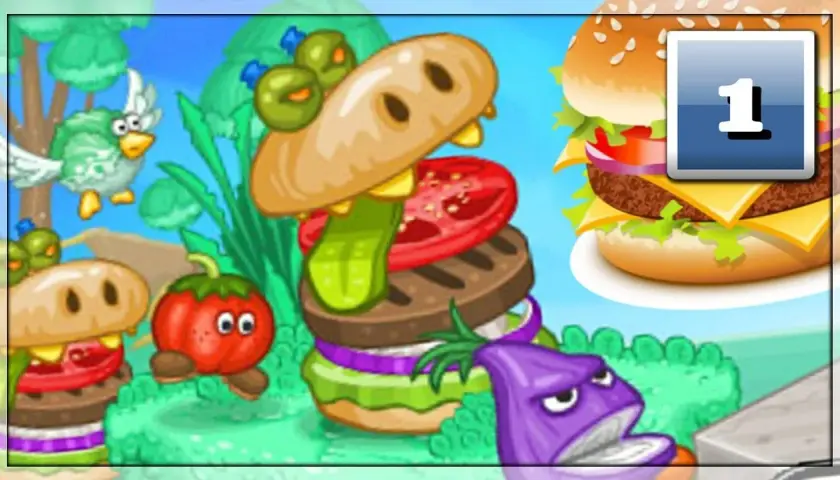 Szalone gry Papa Louie: Inwazja niebezpiecznych hamburgerów w akcji!