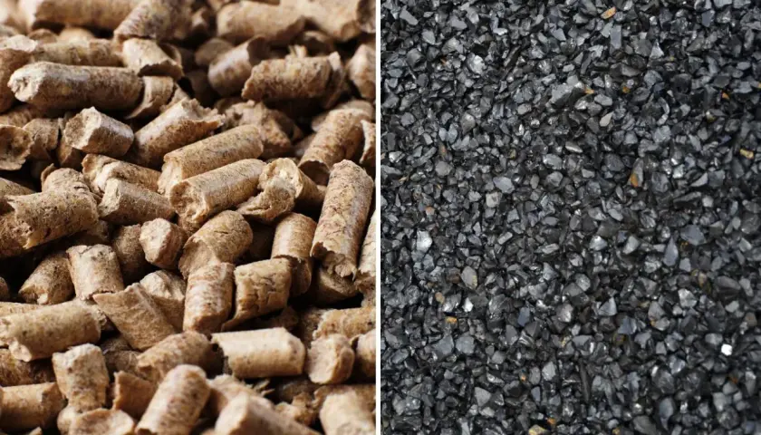 Pellet i ekogroszek – porównanie paliw. Które jest lepsze? Zobacz różnice w wyglądzie i strukturze.