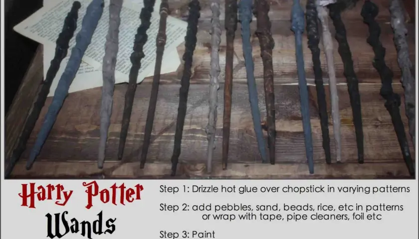 Zauberstäbe im Harry-Potter-Stil, bereit zum Bemalen und zum Wand patinieren. Verschiedene Texturen und Farben.