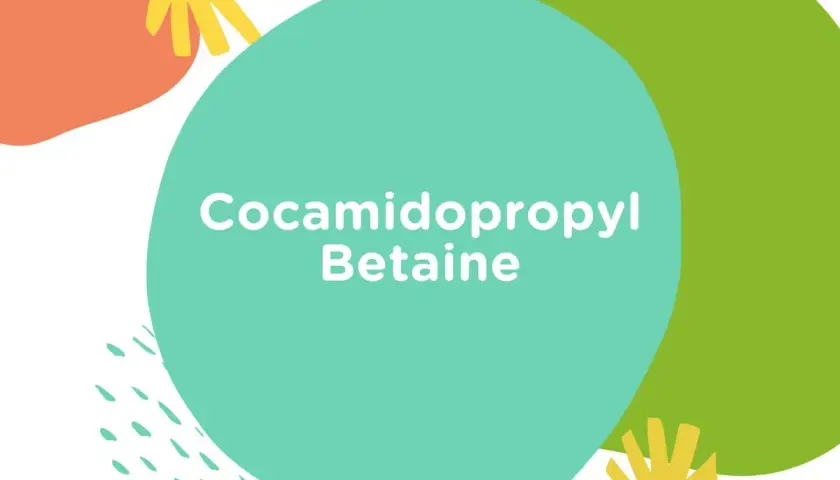 Kolorowe kształty i tekst "Cocamidopropyl Betaine". Czy ta substancja ma szkodliwość?