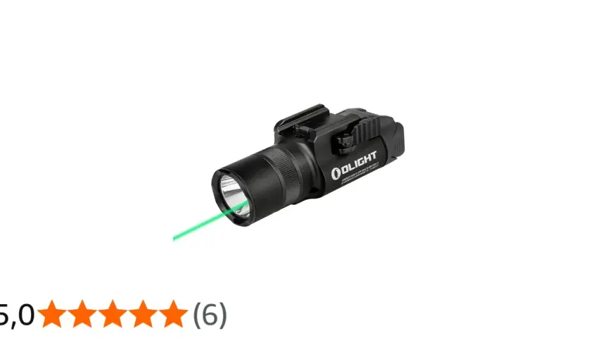 Latarka Olight Baldr Pro z zielonym laserem, idealna do precyzyjnego celowania.