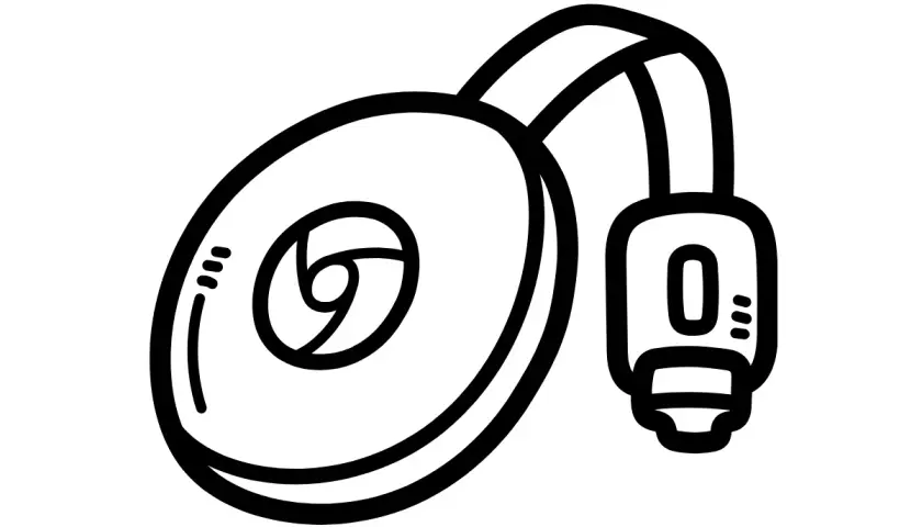 Ilustracja Chromecasta, pomocna przy problemach z urządzeniem, gdy zastanawiasz się, jak zresetować Chromecast.