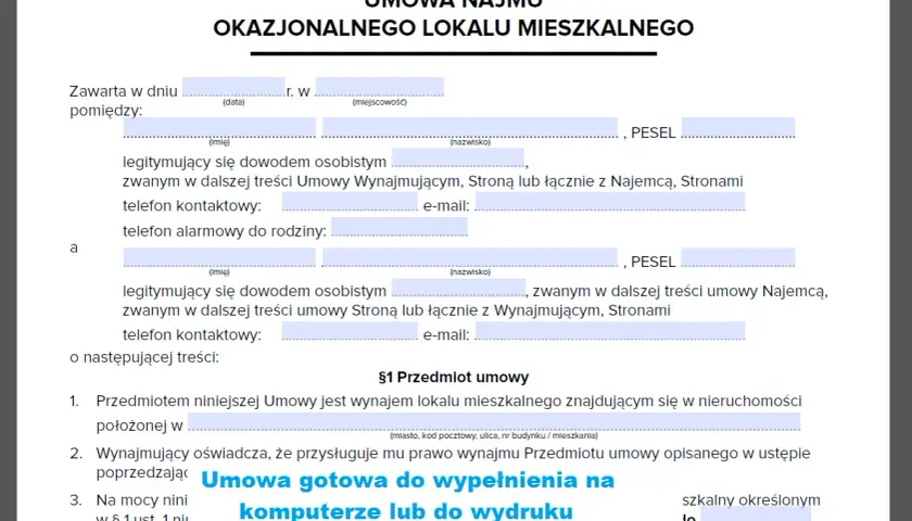 Najem okazjonalny: Bez notariusza to zwykła umowa? Sprawdź!
