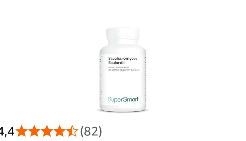 Flaccone di probiotici Saccharomyces Boulardii, integratore alimentare da 100 capsule gastroresistenti.