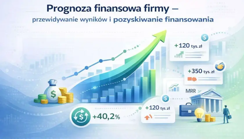 Wykresy i ikony symbolizujące wzrost finansowy, torując drogę do udanych prognoz finansowych i pozyskiwania funduszy.
