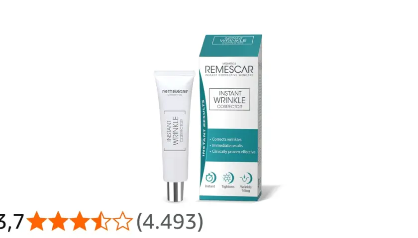 Remescar Instant Wrinkle Corrector: la confezione e il tubetto promettono risultati immediati, ma le opinioni negative suggeriscono cautela.