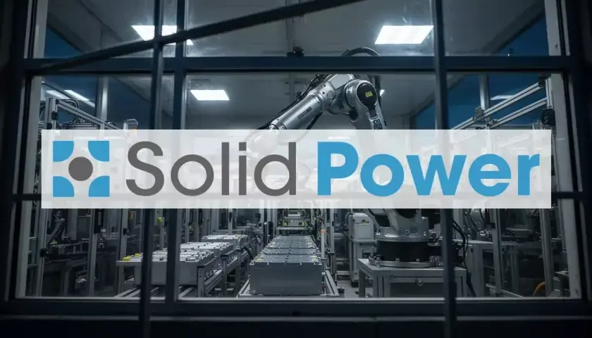 Roboterarme in einer Fabrik, die Batterien für die Solid Power Aktie produzieren.