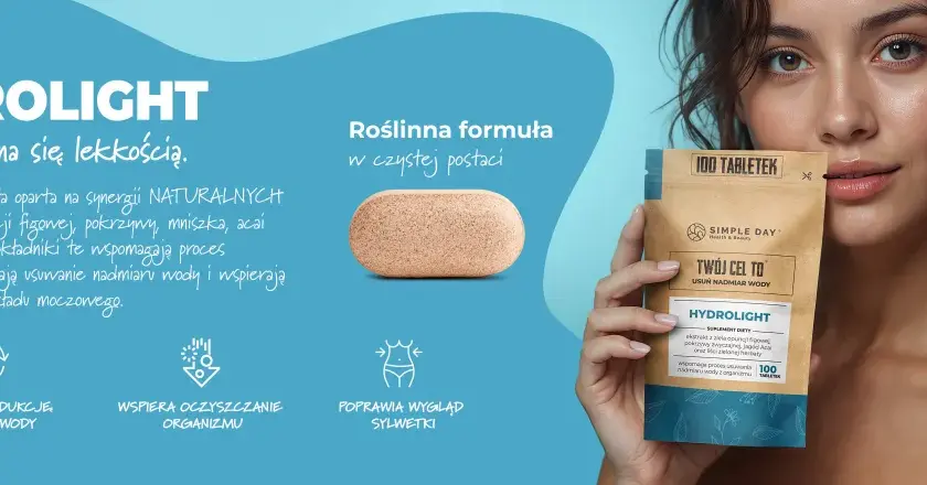 Naturalna formuła Hydrolight pomaga pozbyć się wody z organizmu, wspierając detoksykację i oczyszczanie.