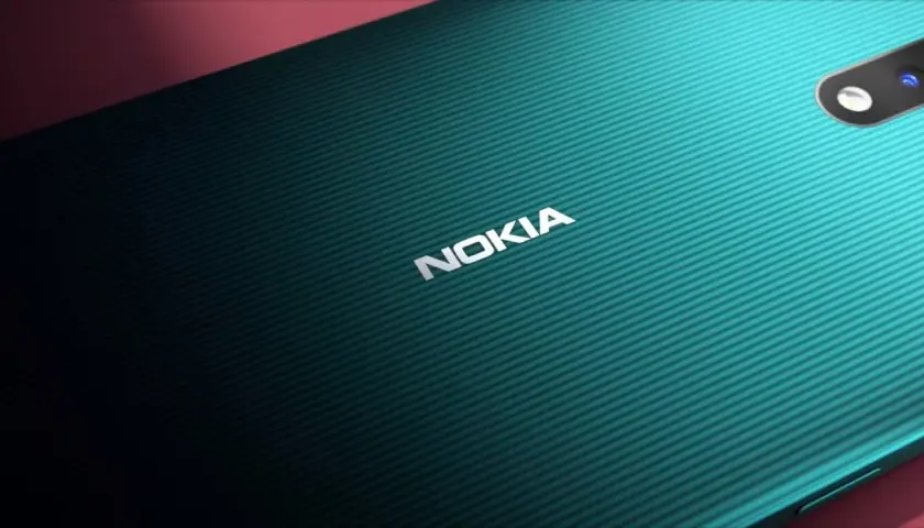Nowa Nokia w turkusowym kolorze z charakterystycznym logo i modułem aparatu.