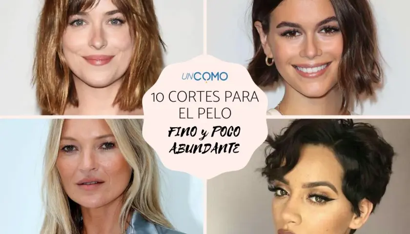 Cuatro mujeres con diferentes peinados para pelo fino y poco abundante. Cortes modernos y favorecedores.