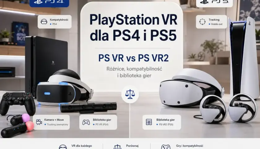 Porównanie PS VR i PS VR2 od Sony Interactive Entertainment. Zestawienie gogli, konsol PS4 i PS5 oraz akcesoriów.