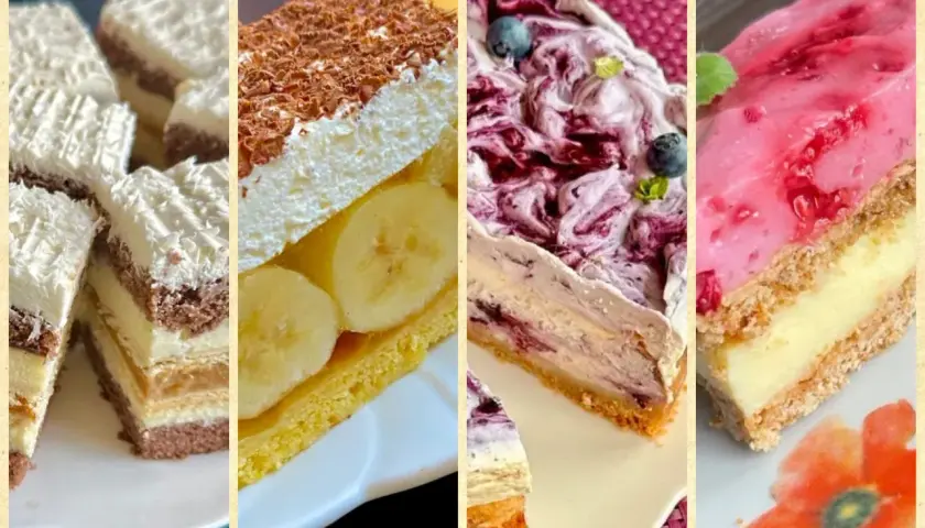 Pyszne niespotykane ciasta: kokosowe, bananowe z czekoladą, jagodowe i malinowe. Każde kusi wyglądem i smakiem.