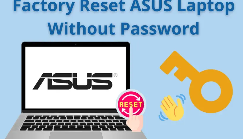 Jak zresetować laptopa Asus Windows 10 bez hasła? Ikona resetowania i klucz symbolizują rozwiązanie problemu.