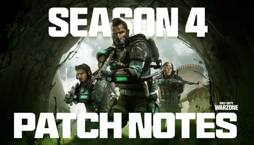 Drei Soldaten in taktischer Ausrüstung, bereit für den Kampf in Warzone Season 4. Patch Notes sind da!