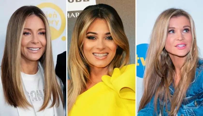Trzy kobiety z długimi, blond włosami. Jedna w białej marynarce, druga w żółtej sukience, trzecia w dżinsowej kurtce.
