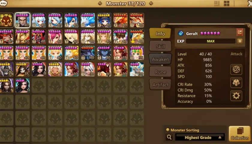 Kolekcja postaci z gry strategicznej typu gry rts. Geralt, potężny wojownik, jest gotowy do walki.