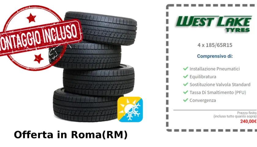 Offerta pneumatici West Lake 185/65R15, con montaggio incluso. Scopri quali sono le ruote motrici ideali per te!