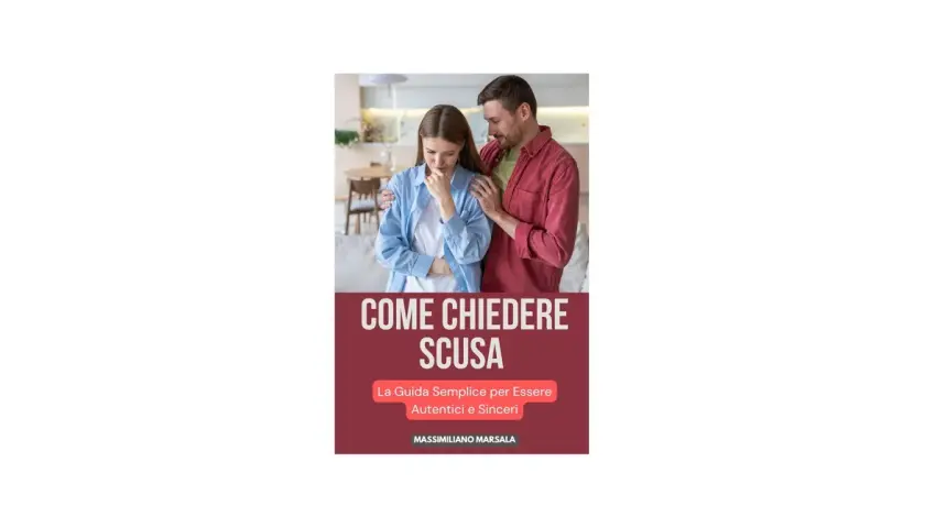 Uomo consola donna con un gesto di comprensione. La copertina del libro "Come chiedere scusa ad un uomo" offre una guida per essere autentici e sinceri.