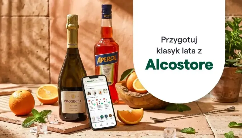 Aperol z czym pić? Klasyczny Aperol Spritz z prosecco, pomarańczą i miętą. Zamów składniki w Alcostore.
