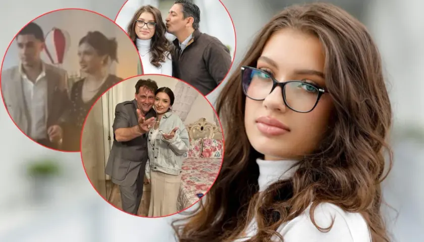 Viki Gabor z chłopakiem na zdjęciach. Wokalistka w okularach na pierwszym planie.
