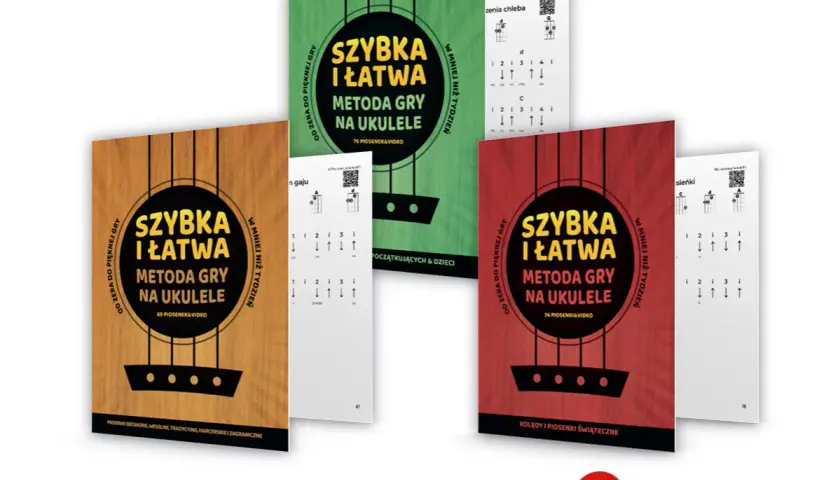 Szybka i łatwa metoda gry na ukulele. Zestaw materiałów do nauki, w tym poradniki i nuty. Naucz się grać na ukulele w mgnieniu oka!