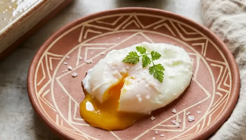 Un œuf poché parfait, prêt à être dégusté. Une recette simple pour un petit-déjeuner gourmand.