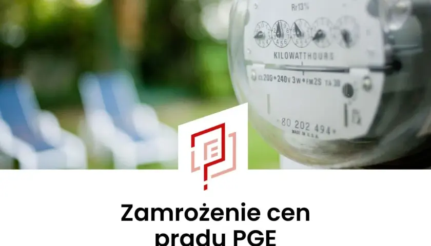 Zamrożenie cen prądu PGE: do kiedy wniosek o zamrożenie cen prądu? Licznik energii elektrycznej w tle.