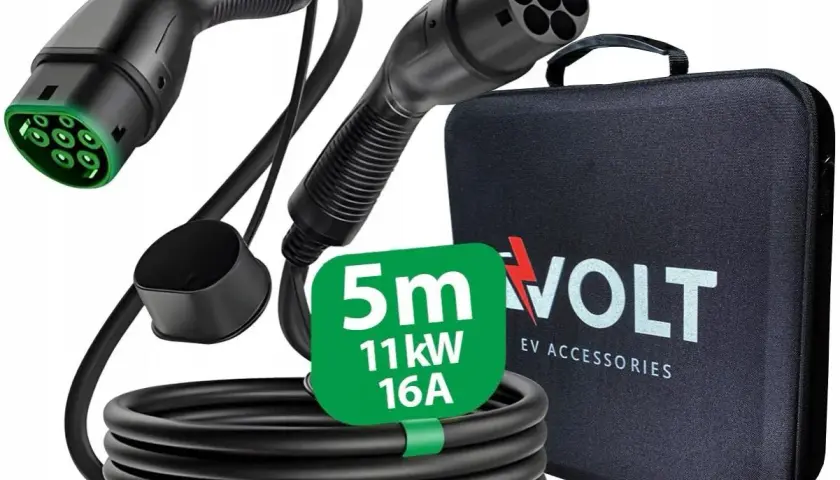 Kabel do ładowania samochodu elektrycznego 5m, 11kW, 16A, z torbą.