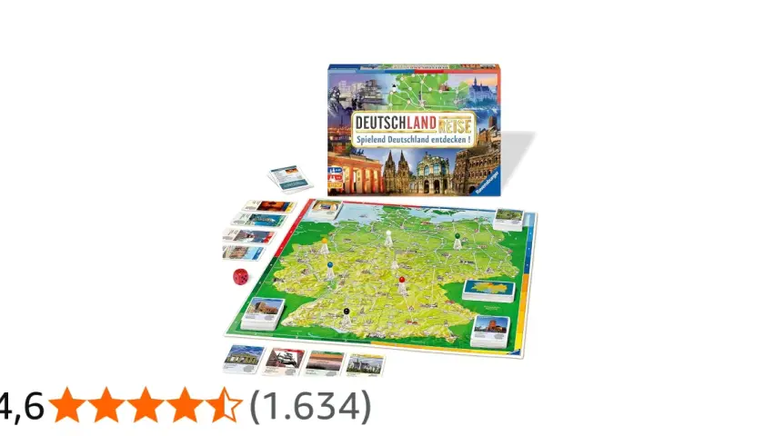 Deutschland Reise: spielend Deutschland entdecken! Ein Brettspiel, das zeigt, was man in Deutschland machen kann.