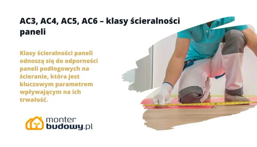 AC3, AC4, AC5, AC6 – klasy ścieralności paneli. Kluczowy parametr trwałości paneli podłogowych. Monter mierzy podłogę.