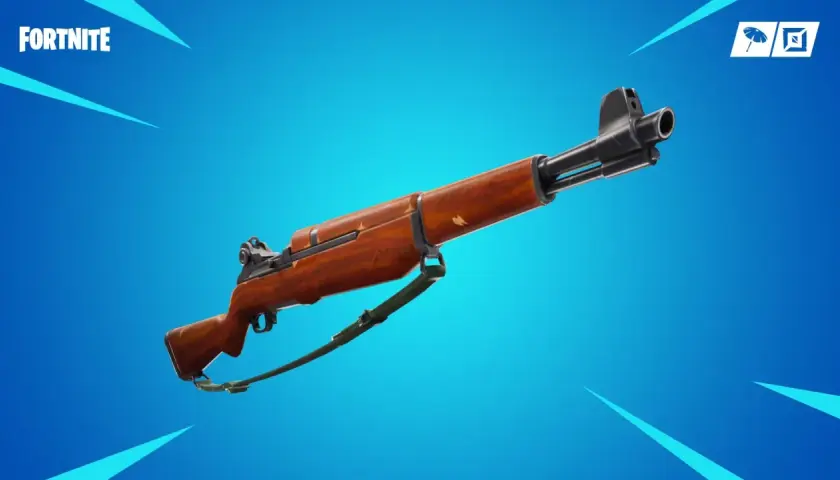 Drewniany karabin szturmowy z gry Fortnite, gotowy do akcji na wirtualnym polu bitwy.