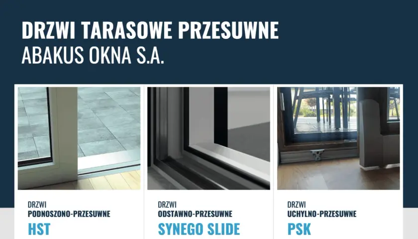 Drzwi tarasowe przesuwne PSK od Abakus Okna S.A. - uchylno-przesuwne, idealne do Twojego domu.