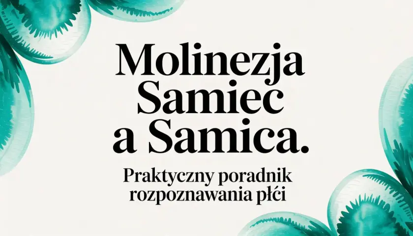 Molinezje samiec a samica. Praktyczny poradnik rozpoznawania płci. Woda w akwarium mieni się odcieniem turkusu, jak piękne molinezje kolory.