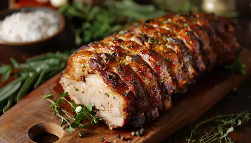 Un rôti de porc savoureux, prêt à être dégusté. Une recette de rond de Paris qui promet un délice.