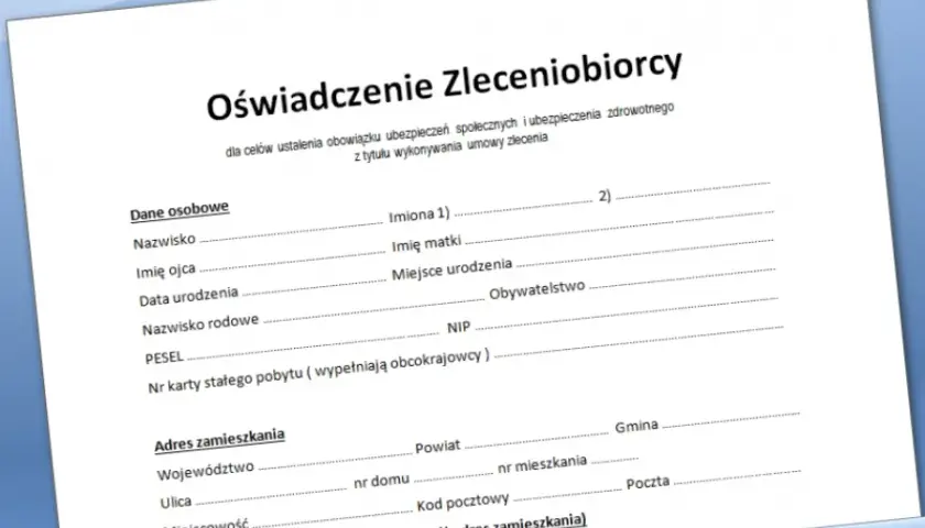 Oświadczenie zleceniobiorcy: Wypełnij i uniknij błędów ZUS/PIT!