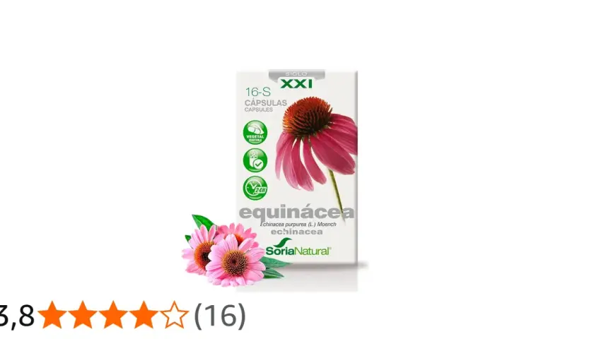 Caja de cápsulas de equinácea Soria Natural, destacando sus propiedades naturales y beneficios.